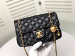 Chanel Flap Bag Mini Cc Rectangular Pearl Crush Gold Black 20Cm As1787 B18602 94305 - Image 3