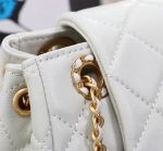 Chanel Mix Accordion Cc Flap Bag Quilted Glazed Leather White 23Cm - Image 6