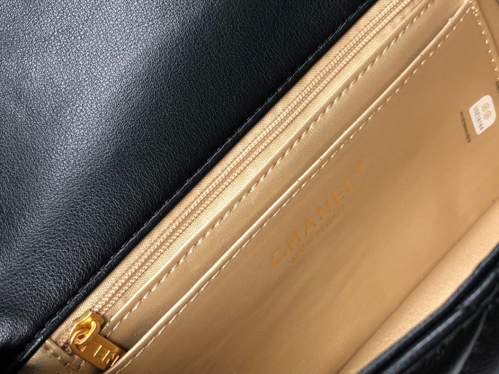 Chanel Flap Bag Mini Cc Rectangular Pearl Crush Gold Black 20Cm As1787 B18602 94305 - Image 5