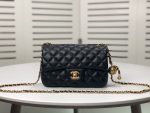 Chanel Flap Bag Mini Cc Rectangular Pearl Crush Gold Black 20Cm As1787 B18602 94305 - Image 9