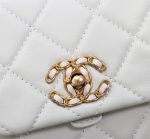 Chanel Mix Accordion Cc Flap Bag Quilted Glazed Leather White 23Cm - Image 7