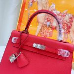 Hermès Kelly Sellier 25 Casaque Epsom Rouge With Silver Hardware In 25Cm - Image 3