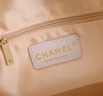 Chanel Maxi Hobo Bag Black Leather And Gold Tone Metal White 28Cm As4339 - Image 8