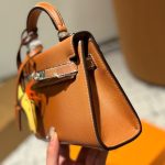 Hermès Mini Kelly Epsom Silver Buckle Brown 20Cm - Image 3