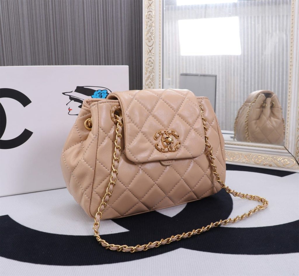 Chanel Mix Accordion Cc Flap Bag Quilted Glazed Leather Pink 23Cm - Image 9