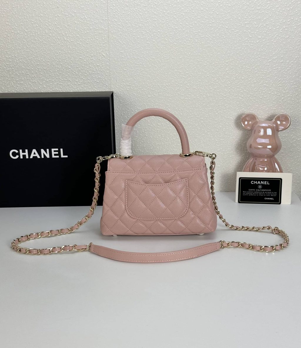 Chanel Small Coco Handle Light Pink Caviar Light Gold Hardware 20Cm - Image 10