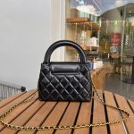 Chanel Kelly Mini Shopping Bag Shiny Aged Gold Tone Metal Black 19Cm AS4416 B14296 94305 - Image 4