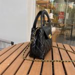Chanel Kelly Mini Shopping Bag Shiny Aged Gold Tone Metal Black 19Cm AS4416 B14296 94305 - Image 5