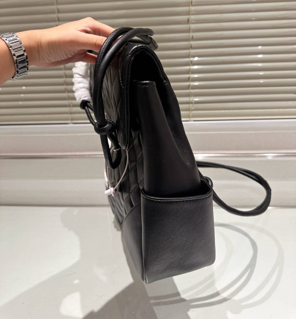 Chanel Cambon Flap Tote Quilted Leather Black 36Cm - Image 9