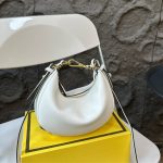 Fendi Fendigraphy Mini Leather Bag White 20Cm 8BS081A5DYF1HEL - Image 3