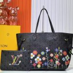 Louis Vuitton X Takashi Murakami Superflat Neverfull MM Black 31cm M13675 - Image 3