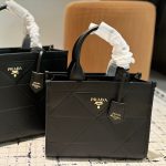 Prada Small Symbole Bag With Topstitching Black 28cm 1ba379 Ask F0002 V Oco - Image 3