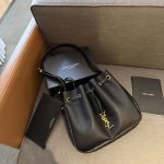 Saint Laurent Paris Vii Small Hobo In Grained Leather Black 26Cm 796626Aaduu1000 - Image 3