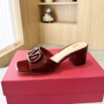 Valentino Vlogo Signature Slide Sandal Burgundy - Image 3