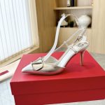 Valentino Vlogo Signature Pointed Toe Slingback Pump In Silver 3W0S0R01YJS S13 - Image 4