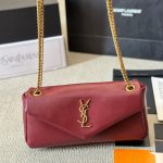 Saint Laurent Calypso Small In Plunged Rouge Merlot 27Cm 734153Aacqo6268 - Image 3