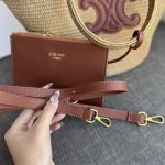 Celine Supple Small Triomphe Classic Panier In Raffia Tan 25Cm - Image 7