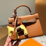 Hermès Mini Kelly Epsom Silver Buckle Brown 20Cm - Image 4