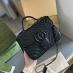 Gucci Gg Marmont Mini Top Handle Bag Black And Black 22Cm 702563 Dtdfv 1000 - Image 3