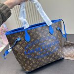 Louis Vuitton Neverfull MM Bag Ikat Flower Monogram Granblue Blue 33cm M40938 - Image 3