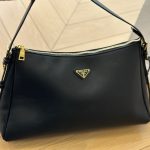 Prada Aimée Large Leather Shoulder Bag Black 39Cm 1Bc228 2Cys F0002 V Lvm - Image 3