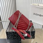 Saint Laurent Loulou Small Chain Bag Wine Red 25cm - Image 4