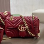 Gucci Gg Marmont Mini Shoulder Bag Rosso Ancora 16cm 443497 Aadpj 6207 - Image 3
