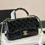 Chanel Mini Classic Handbag With Top Handle Black 20cm As2431 B18237 94305 - Image 3