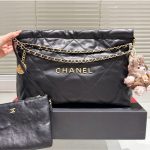 Chanel 22 East West Bag Leather Black 39Cm - Image 3