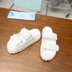 Prada Quilted Leather Platform Sandals White - Image 5