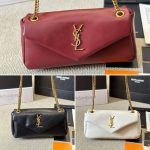 Saint Laurent Calypso Small In Plunged Rouge Merlot 27Cm 734153Aacqo6268 - Image 5