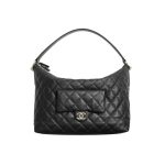 Chanel Maxi Size Hobo Bag Black Leather And Gold Tone Metal Black 27Cm As4339 B13833 94305