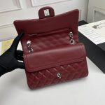 Chanel Classic Double Flap Bag Plum Red 25cm - Image 6