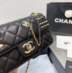 Chanel Quilted Mini Coco Clips Flap Gold And Ruthenium Hardware Black 20Cm - Image 9