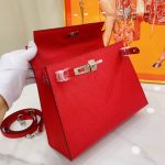 Hermès Kelly Sellier 25 Casaque Epsom Rouge With Silver Hardware In 25Cm - Image 5