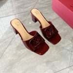 Valentino Vlogo Signature Slide Sandal Burgundy - Image 4
