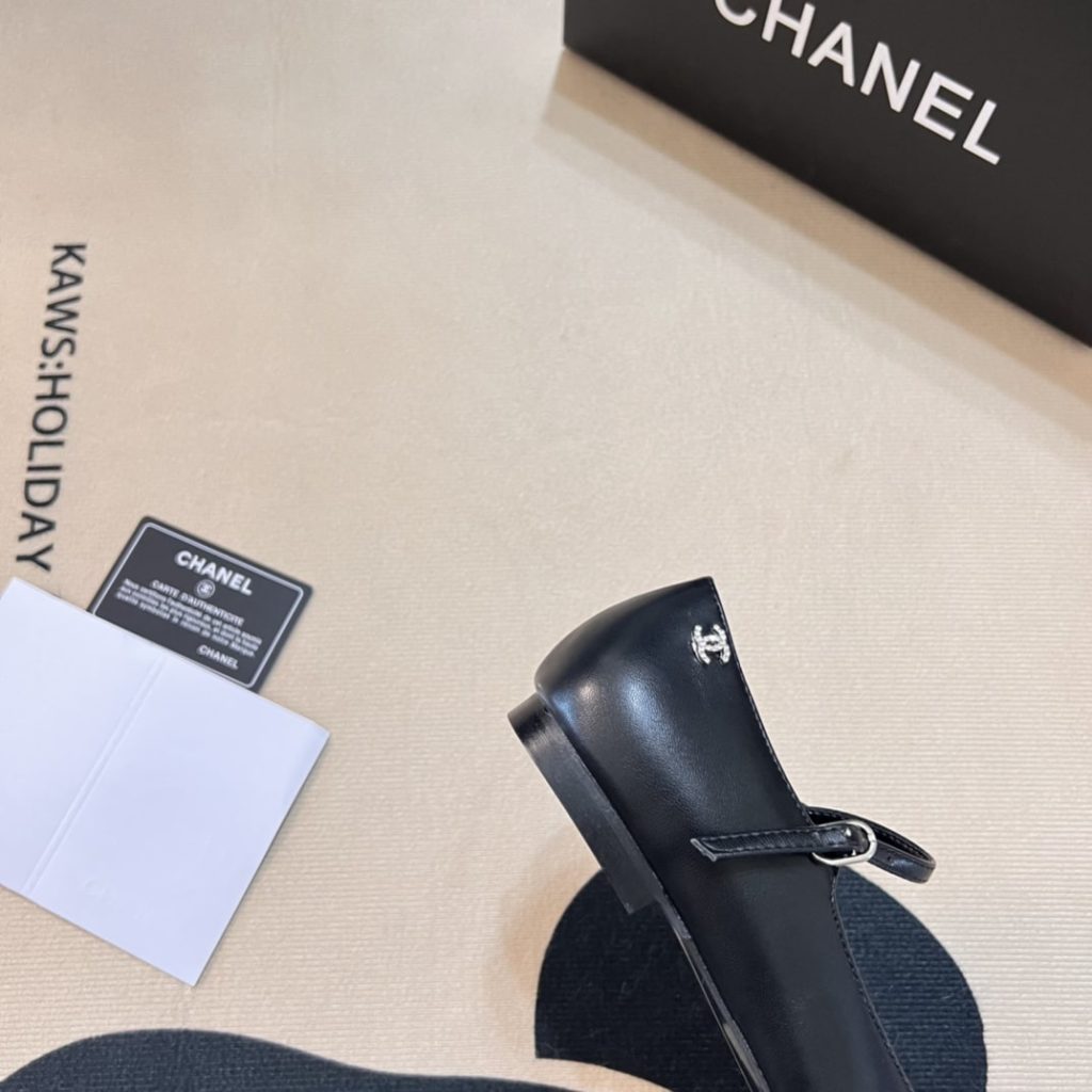 Chanel Square Toe Ballet Flats Black - Image 5