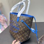 Louis Vuitton Neverfull MM Bag Ikat Flower Monogram Granblue Blue 33cm M40938 - Image 4