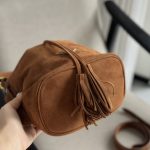 Prada Small Suede Bucket Bag In Brown 20Cm - Image 4
