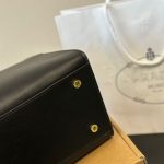 Prada Medium Leather Tote Bag Black 32Cm 1Bg538 2Cys F0002 V Ooo - Image 4