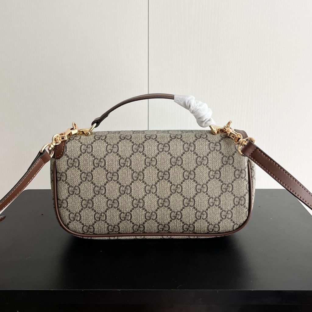 Gucci Horsebit 1955 Small Top Handle Bag Beige And Brown 22Cm - Image 5