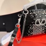 Valentino Garavani Mini Vsling Handbag With Sparkling Embroidery Black 19Cm - Image 6