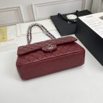 Chanel Classic Double Flap Bag Plum Red 25cm - Image 7