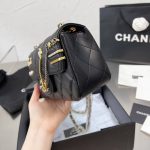 Chanel Quilted Mini Coco Clips Flap Gold And Ruthenium Hardware Black 20Cm - Image 7