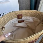 Celine Supple Small Triomphe Classic Panier In Raffia Tan 25Cm - Image 8