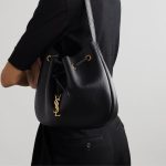 Saint Laurent Paris Vii Small Hobo In Grained Leather Black 26Cm 796626Aaduu1000 - Image 7