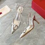 Valentino Vlogo Signature Pointed Toe Slingback Pump In Silver 3W0S0R01YJS S13 - Image 6