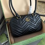Gucci Marmont Small Top Handle Bag Black 25Cm 795199 Aabzb 1000 - Image 6