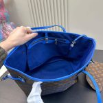 Louis Vuitton Neverfull MM Bag Ikat Flower Monogram Granblue Blue 33cm M40938 - Image 6