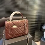 Chanel Flap Bag With Top Handle Burgundy 25cm - Image 5